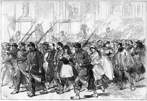 A Comuna de Paris, em 1871. Caravana de Federes (comunas) feita prisioneira, passando pela Place de l