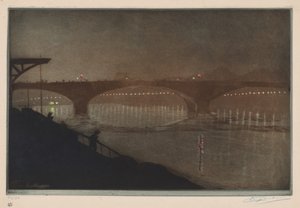 A Ponte Solferino: Efeito Noturno de Unknown artist