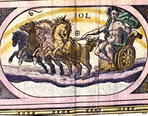 O Sol. Gravura do século XVII. de Unknown artist
