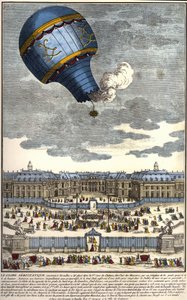 O globo aerostático construído em Versalhes, em 1783. de Unknown artist