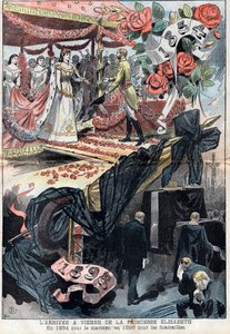A chegada a Viena de Elisabeth de Wittelsbach de Unknown artist