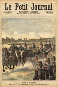 A chegada do presidente da República Francesa Sadi Carnot (1837-1894), na planície do Bois de Boulogne, por ocasião da revista de 14 de julho de Unknown artist