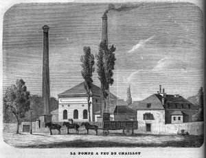 A bomba de incêndio de Chaillot, em 1858. de Unknown artist