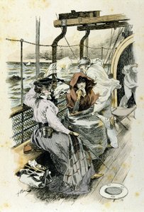 A vida dos passageiros a bordo: uma jovem mulher sofre de enjôo. de Unknown artist