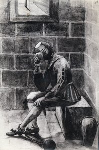 O homem com a máscara de ferro prisioneiro de estado internado na prisão da Santa Isle Margarita. de Unknown artist