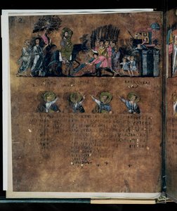 O Codex Rossanensis púrpura, século VI (manuscrito) de Unknown artist