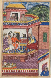 Os três jovens apresentam-se como pretendentes da mão de Zuhra, filha do mercador de Cabul, de um Tuti-nama (Contos de um Papagaio): Trigésima Quarta Noite de Unknown artist