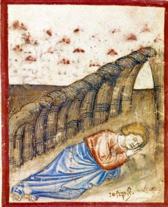 A visão de José, filho de Jacob Miniatura tirada do códice 212 (ou códice padovano ou Bíblia de Pádua) 1390-1400 Rovigo, Accademia dei Concordi de Unknown artist