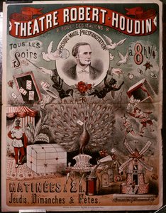 Cartaz do teatro Robert Houdin, c.1860-75 (cartaz) de Unknown artist
