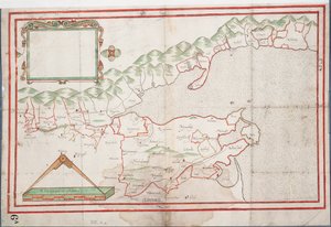 Baía de Tralee, Irlanda, c.1600 (papel, linho) de Unknown artist