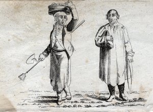 Dois camponeses, gravura de finais do século XVIII, colecção privada. de Unknown artist