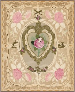 Namorados sem título (Flores cor-de-rosa e putti) de Unknown artist