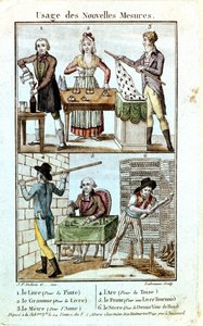 Uso de novos pesos e medidas em 1795. de Unknown artist