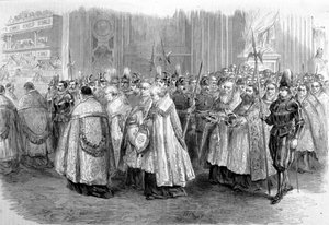 Concílio Vaticano I: cortejo dos prelados à Sala do Concílio de Unknown artist