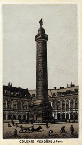 Coluna Vendome na Place du same name em Paris. Cromolitografia do final do século XIX. de Unknown artist
