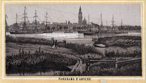 Vista de Antuérpia, Bélgica (região flamenga). de Unknown artist