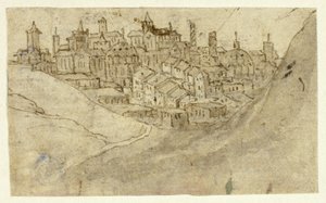 Vista da cidade da colina de Unknown artist