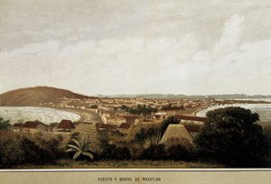Vista da cidade de Mazatlán na costa do Oceano Pacífico.México de Unknown artist