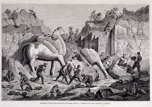 Vista das escavações de Khorsabad (Khunsabad) (Nineveh) - em "Volta ao mundo" 2ª semana 1861. de Unknown artist