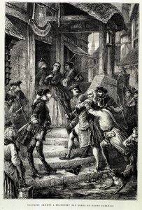 Voltaire preso em Frankfurt por ordem do grande Frederick II - no "Histoire de France desde os tempos mais remotos até 1789" por M. Guizot de Unknown artist
