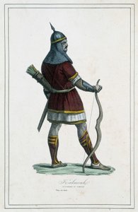 Warrior Kalmouk (povo mongol da Sibéria Meridionale) - em "The different peoples of the earth" do Abade P. Jouhanneaud, Librairie des Bons Livres, Limoges de Unknown artist