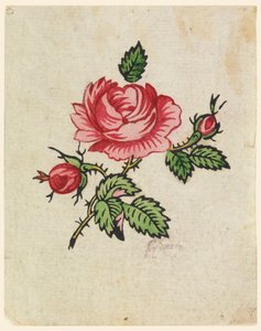 Prova de teste de xilogravura para um têxtil impresso de Unknown artist