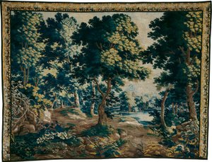Bosque com lagoa de Unknown artist