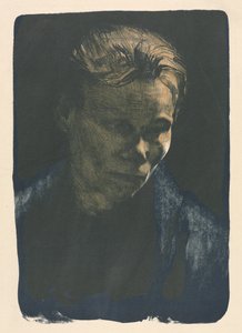 Mulher trabalhadora com xale azul de Unknown artist