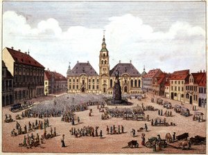 a praça pública da cidade de Mannheim (Alemanha). de Unknown artist