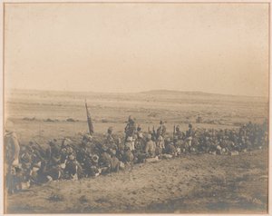 12º Batalhão Sudanês à espera do ataque dos Dervixes, Omdurman, 2 de setembro de 1898 de Unknown
