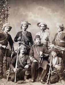 Guerreiros georgianos da cidade de Batum (ou Batumi) na Geórgia, capital da Adjária de Unknown photographer