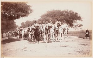 Contingente de Cavalaria Nativa Nabha no Campo de Exercício de Delhi de Unknown photographer
