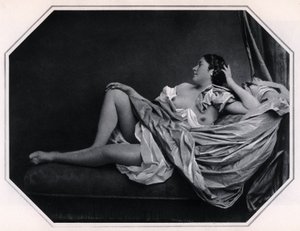 Mulher nua deitada por volta de 1859. Fotografia Anónima de Unknown photographer