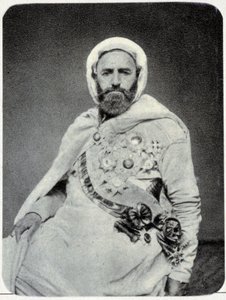 Retrato de Abd-el-Kader (Abd El-Kader) em 1875 - fotografia. de Unknown photographer