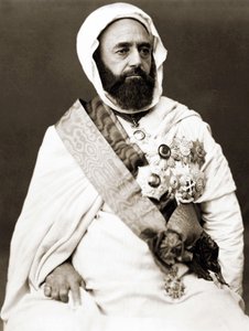 Retrato de Abd el Kader (Abd El-Kader) por volta de 1875. de Unknown photographer