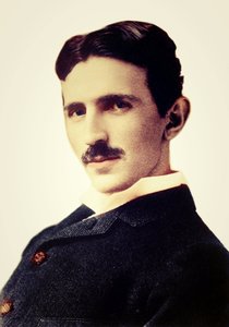 Retrato de Nikola Tesla (1856-1943) (Nikolaj) - engenheiro, físico e inventor sérvio de origem croata de Unknown photographer