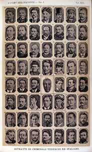 Retratos de criminosos alemães e italianos. Álbum de fotografias reunidas por Cesare Lombroso (1835-1909), criminólogo italiano: "O homem criminoso". de Unknown photographer
