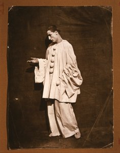 O mímico Jean-Charles Deburau como Pierrot (foto) de Unknown photographer