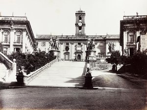 Vista do Campidoglio com o Palazzo Senatorio, Roma de Unknown photographer