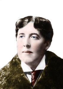 retrato do escritor Oscar Wilde por volta de 1900. Fotografia do século XIX de Unknown photographer