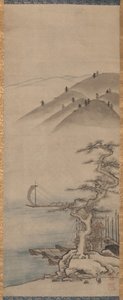 Paisagens (um de um par) de Unkoku Toyo