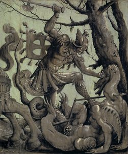 São Jorge Lutando contra o Dragão, c.1520 (têmpera na lenha)