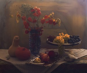 Natureza morta com frutos de outono