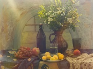 Fruta fresca e flores