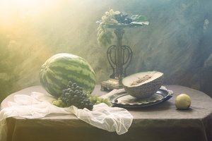 Natureza morta com frutas vintage
