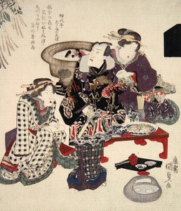 Otawaya (Onoe Kikugoro) em Umemoto, c.1825 (impressão em bloco de madeira colorida) de Utagawa Kunisada