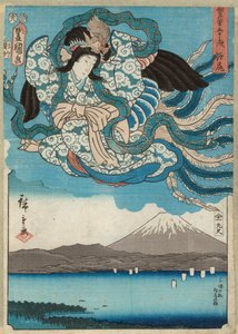 Ejiri, publicado por Maru-ya Kyushiro, c.1850 (impressão em bloco de madeira a cores) de Utagawa  Hiroshige and Kunisada