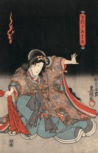 Ukiyo-e Impressão de um Ator em um Papel Feminino por Kunisada de Utagawa Kunisada