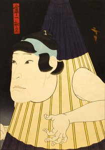 Ator não identificado no papel de um monstro guarda-chuva, ca. 1852. de Utagawa Hirosada