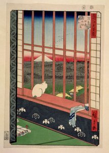 Campos de Arroz de Asakusa Durante o Festival do Galo, c.1857 (xilogravura colorida)
